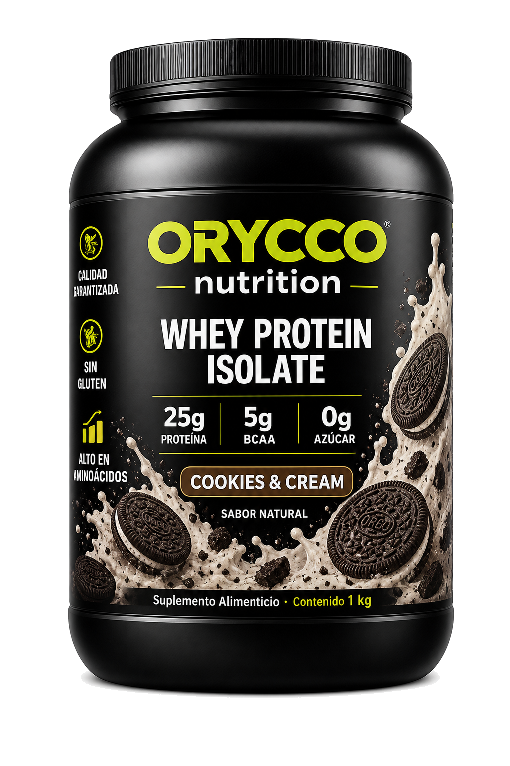 Orycco Whey Protein Cookies & Cream 1kg — suplemento deportivo Chile