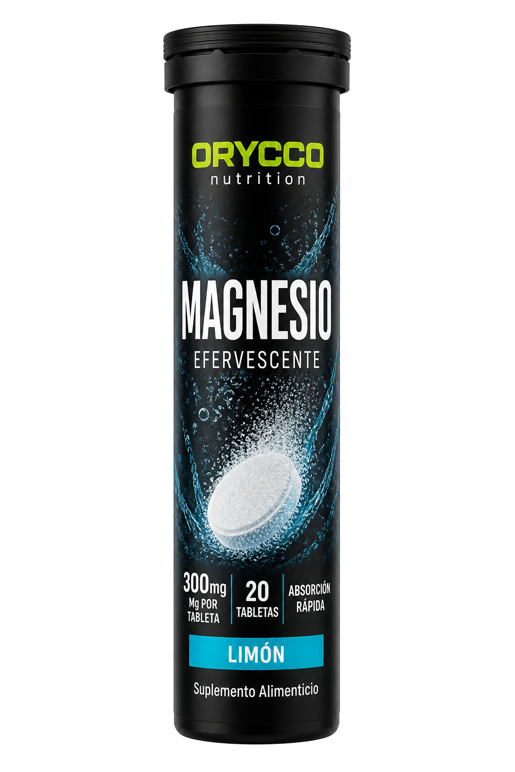 Magnesio efervescente Orycco 20 tabletas — absorción rápida Chile
